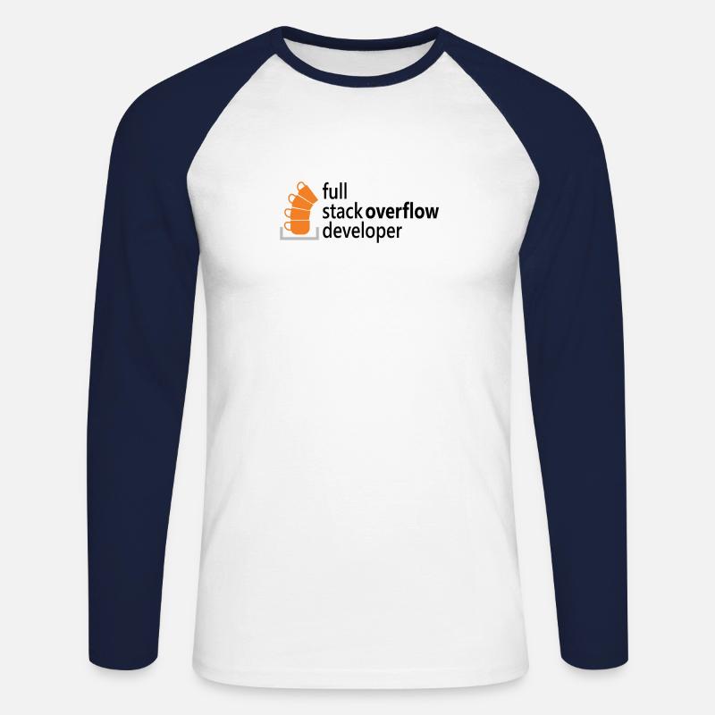 Full stack developer - Unisex Long Sleeve Baseball T-Shirt - white/navy