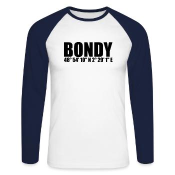 Bondy coordinates - Unisex Long Sleeve Baseball T-Shirt - white/navy - Front - Nik (191cm)