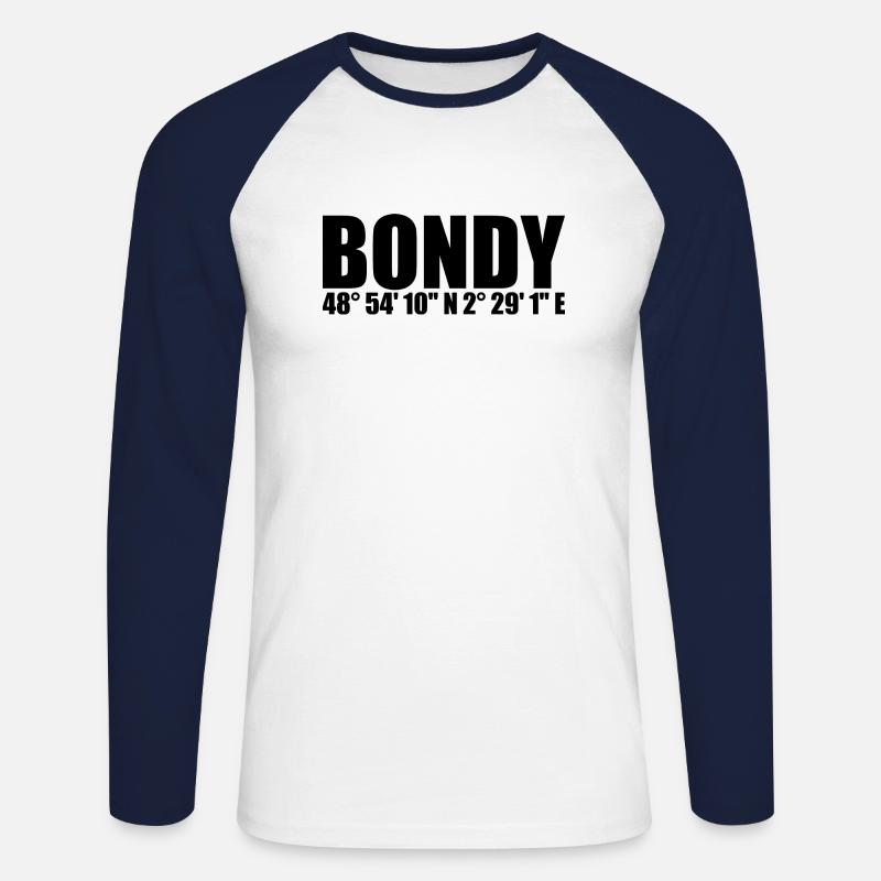 Bondy coordinates - Unisex Long Sleeve Baseball T-Shirt - white/navy
