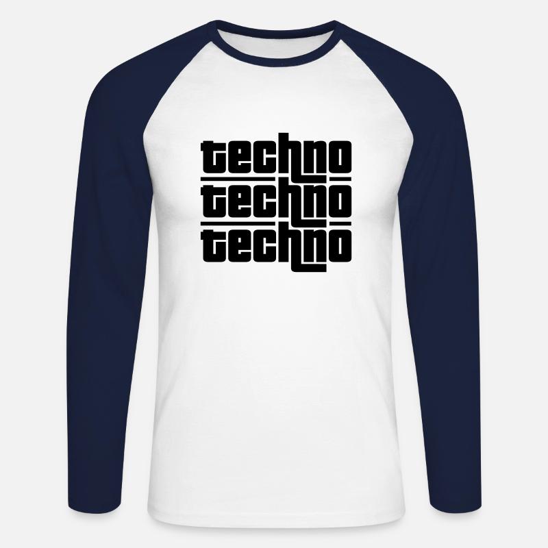 Techno Techno Techno - Unisex Baseballshirt langarm - Weiß/Navy