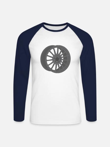 Rim - Unisex Long Sleeve Baseball T-Shirt - white/navy