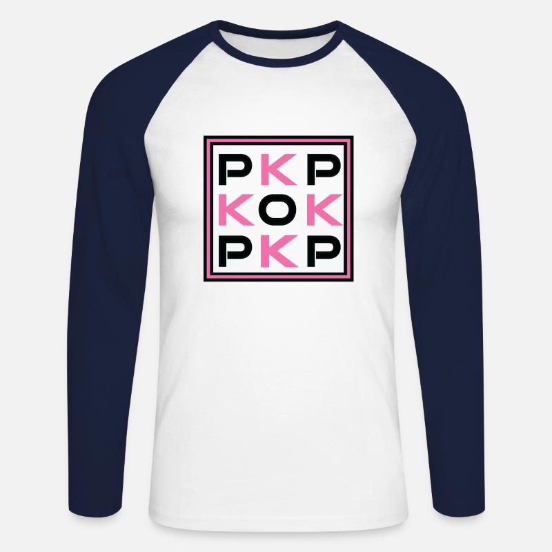 K-POP Lifestyle - Unisex Baseballshirt langarm - Weiß/Navy