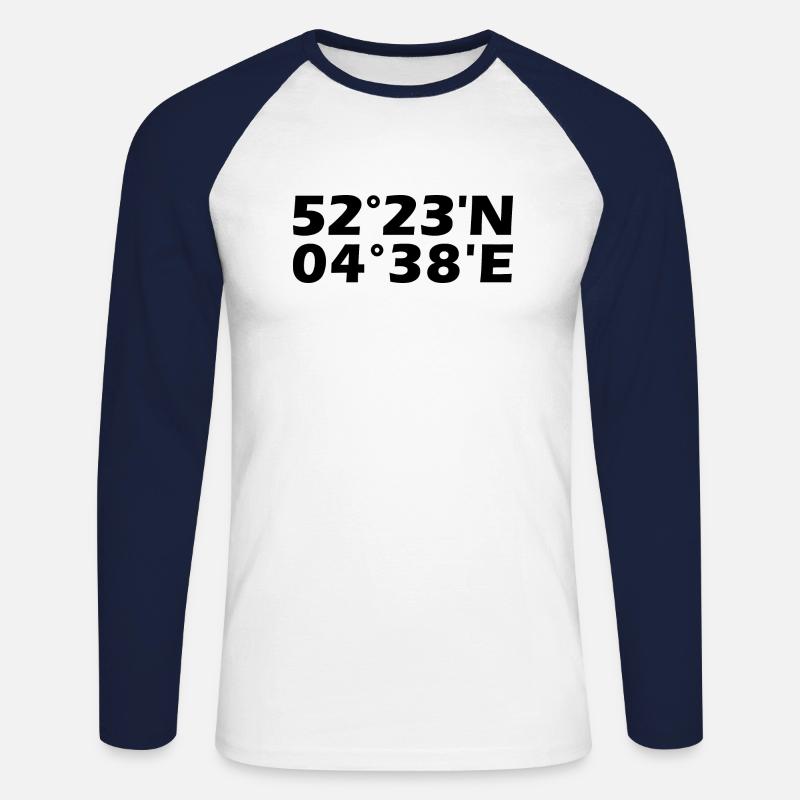 Haarlem Coordinates - Unisex Long Sleeve Baseball T-Shirt - white/navy