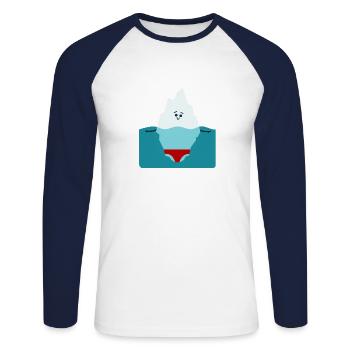 |ceberg en Slip - T-shirt baseball manches longues Homme - blanc/marine - Devant - Nik (191cm)