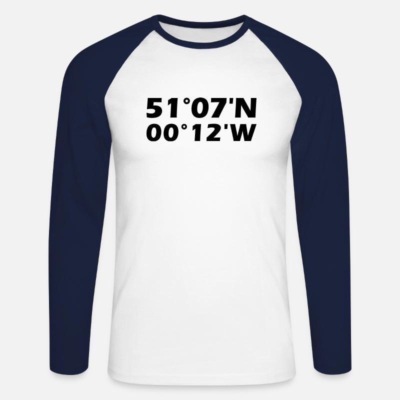 Crawley coordinates - Unisex Long Sleeve Baseball T-Shirt - white/navy