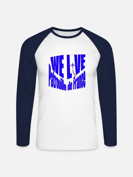 Patrouille de France - T-shirt baseball manches longues Homme - blanc/marine