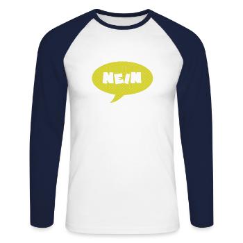Einfach nein vergeben liiert - Unisex Baseballshirt langarm - Weiß/Navy - Vorne - Nik (191cm)