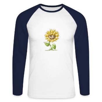 Sunflower - Unisex Long Sleeve Baseball T-Shirt - white/navy - Front - Nik (191cm)