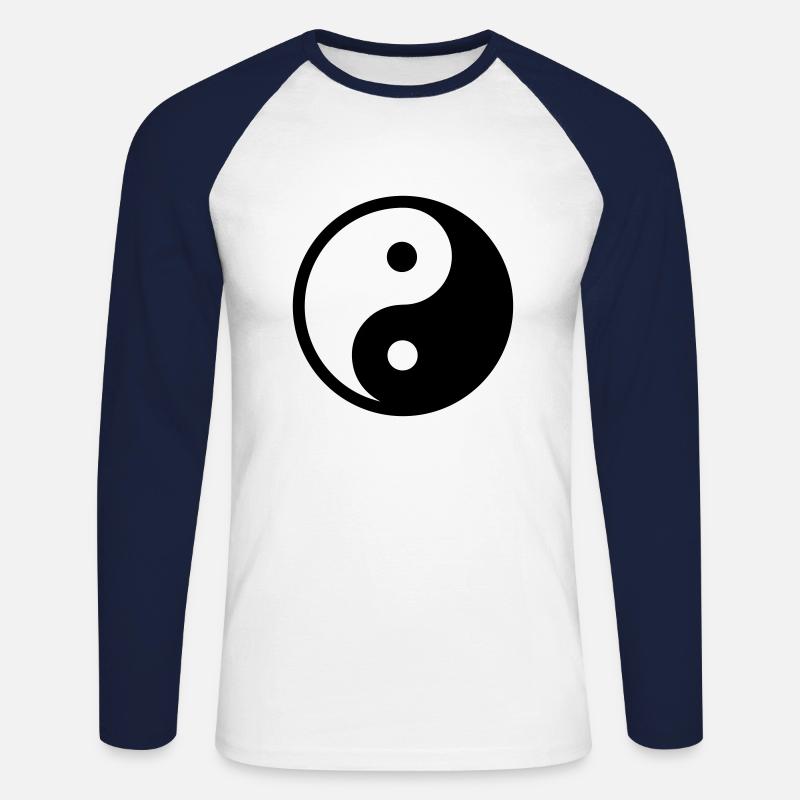 Yin Yang - Unisex Baseballshirt langarm - Weiß/Navy