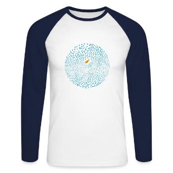 Fisch im Meer - Unisex Baseballshirt langarm - Weiß/Navy - Vorne - Nik (191cm)