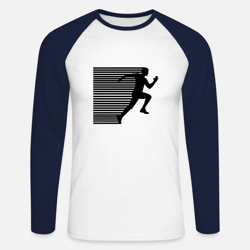 Marathon Läufer Geschwindigkeit 26.2 Geschenkidee - Unisex Baseballshirt langarm - Weiß/Navy