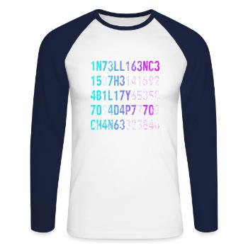 Intelligence Is The Ability To Adapt To Change - Unisex Long Sleeve Baseball T-Shirt - white/navy - Front - Nik (191cm)