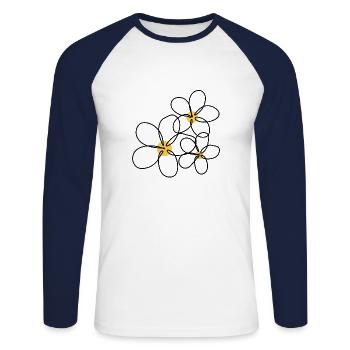 flowers - Unisex Long Sleeve Baseball T-Shirt - white/navy - Front - Nik (191cm)