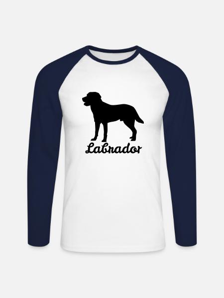 Labrador Retriever - Hund Geschenk Labbi - Unisex Baseballshirt langarm - Weiß/Navy