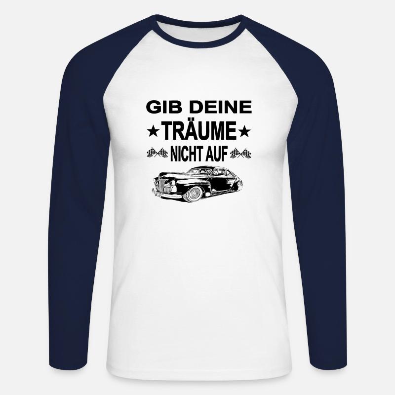 Auto - Unisex Baseballshirt langarm - Weiß/Navy