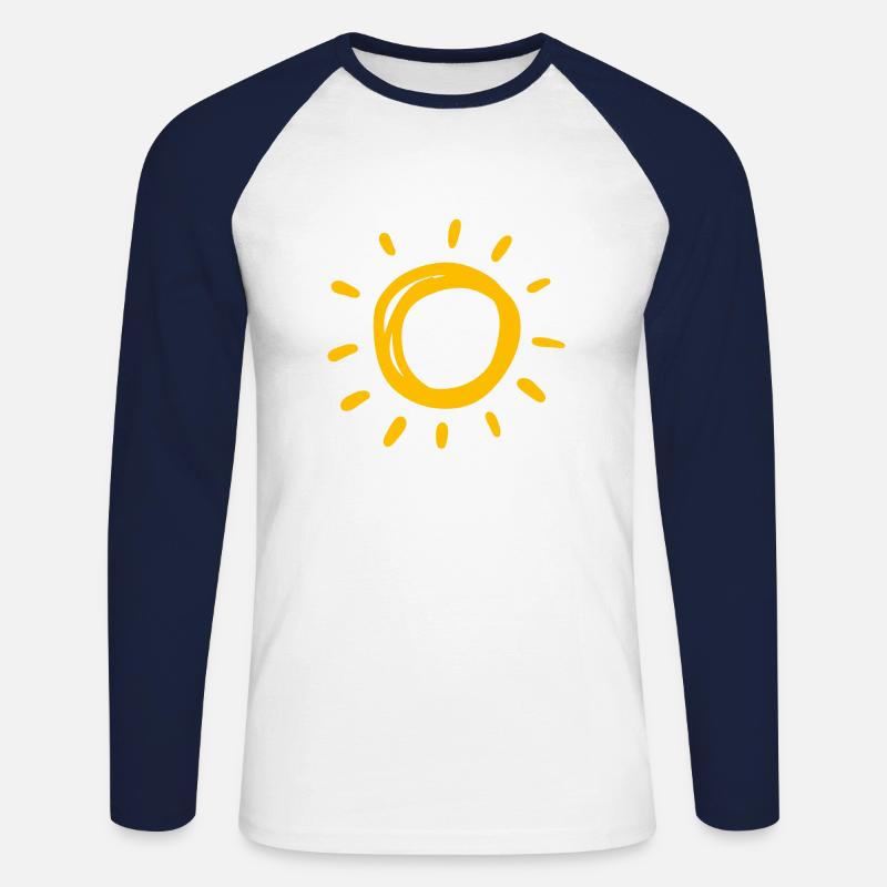 Sonne 2 - Unisex Baseballshirt langarm - Weiß/Navy