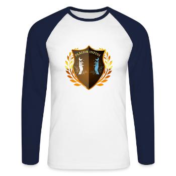 PLAISIR INFINI Bouclier Astrale (1) - T-shirt baseball manches longues Homme - blanc/marine - Devant - Nik (191cm)