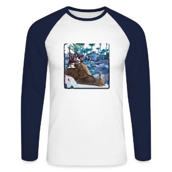 Suesse Schnecke - Unisex Baseballshirt langarm - Weiß/Navy - Vorne - Nik (191cm)