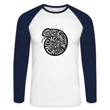 Inca Culture, Latin America - Unisex Long Sleeve Baseball T-Shirt - white/navy - Front - Nik (191cm)