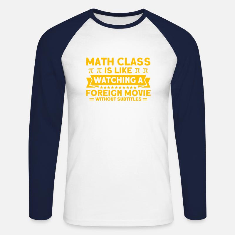 Math Mathématiques Sciences Math Cadeau - T-shirt baseball manches longues Homme - blanc/marine