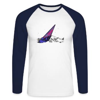 Starry Sky - Unisex Long Sleeve Baseball T-Shirt - white/navy - Front - Nik (191cm)