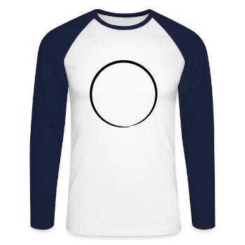 Kreis Der ultimative Zyklus Lebens Vektor Design - Unisex Baseballshirt langarm - Weiß/Navy - Vorne - Nik (191cm)