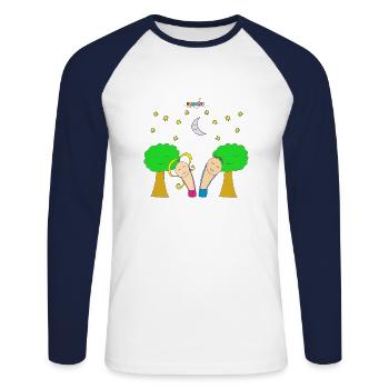 Sleeping Pallaparents - Unisex Long Sleeve Baseball T-Shirt - white/navy - Front - Nik (191cm)