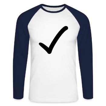 Hook Emoji Sketch Drawing - Unisex Long Sleeve Baseball T-Shirt - white/navy - Front - Nik (191cm)