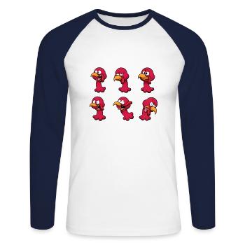 Visages de la Turquie - T-shirt baseball manches longues Homme - blanc/marine - Devant - Nik (191cm)