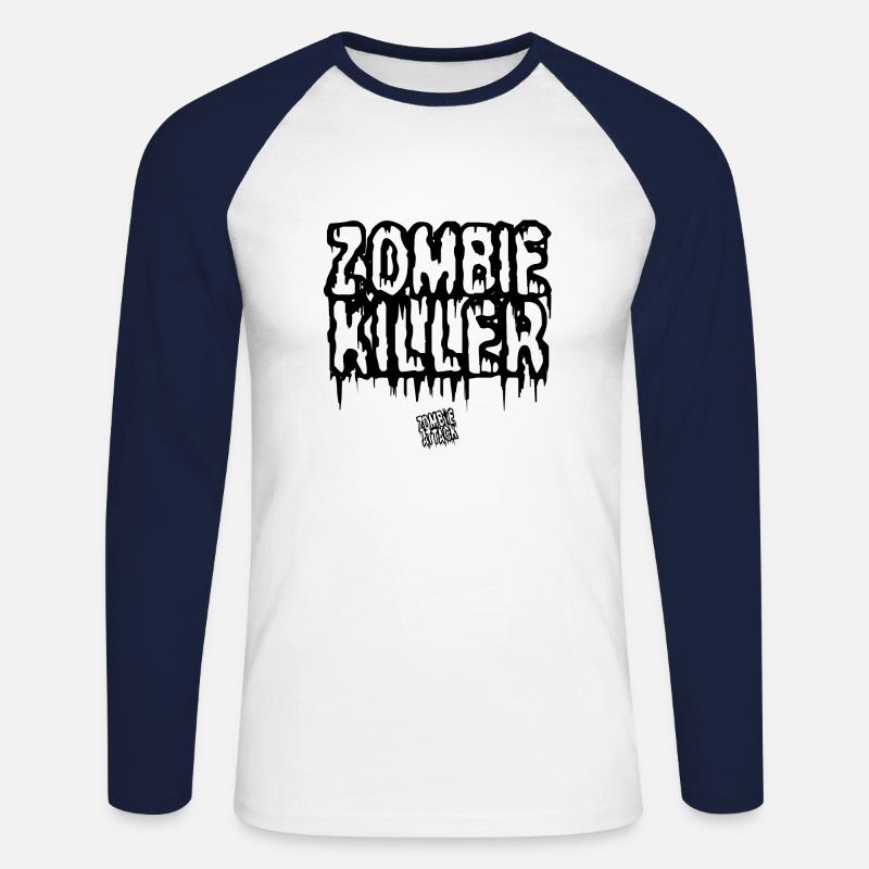 ZA Zombie Killer - Unisex Baseballshirt langarm - Weiß/Navy