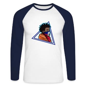 Haïti Haïti Haïti Flag Man Day I Cadeau - T-shirt baseball manches longues Homme - blanc/marine - Devant - Nik (191cm)