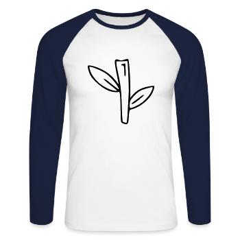 Plant drawing nature sketch black - Unisex Long Sleeve Baseball T-Shirt - white/navy - Front - Nik (191cm)
