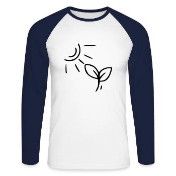 Plant drawing nature sketch black - Unisex Long Sleeve Baseball T-Shirt - white/navy - Front - Nik (191cm)