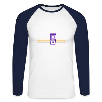 GAME ON! - Unisex Baseballshirt langarm - Weiß/Navy - Vorne - Nik (191cm)