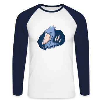 Schuhschnabel Vogel Ornithologe Wald I Geschenk - Unisex Baseballshirt langarm - Weiß/Navy - Vorne - Nik (191cm)