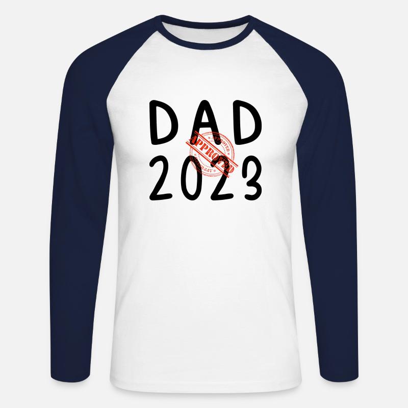 Dad 2023 Geschenk Vater Geschenkidee - Unisex Baseballshirt langarm - Weiß/Navy
