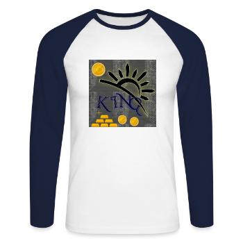 KING - Club WoW - Unisex Long Sleeve Baseball T-Shirt - white/navy - Front - Nik (191cm)