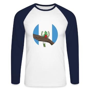 Guatemala Guatemalan Flagge DNA I Geschenk - Unisex Baseballshirt langarm - Weiß/Navy - Vorne - Nik (191cm)