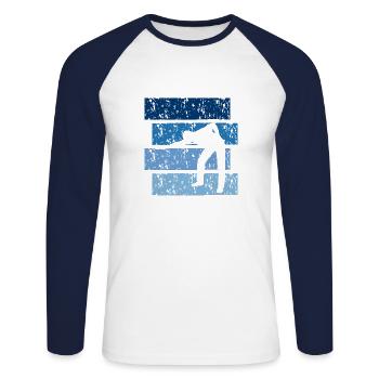 Billiard gift Vintage - Unisex Long Sleeve Baseball T-Shirt - white/navy - Front - Nik (191cm)
