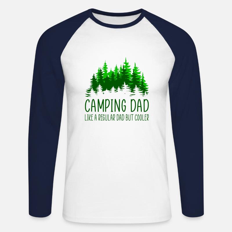 Camping Dad Geschenkidee Sprüche - Unisex Baseballshirt langarm - Weiß/Navy