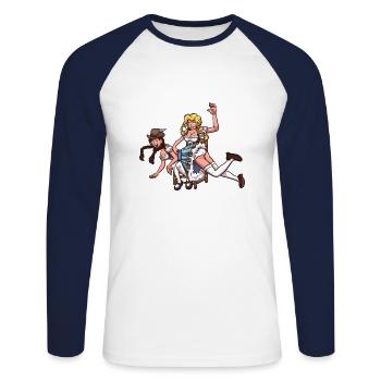 Octoberfest Girls - Unisex Long Sleeve Baseball T-Shirt - white/navy - Front - Nik (191cm)