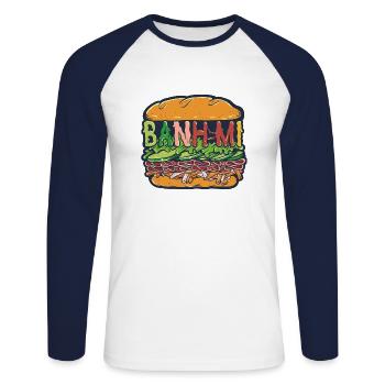 Vietnam Viet Banh Mi Brot Vietnamese I Geschenk - Unisex Baseballshirt langarm - Weiß/Navy - Vorne - Nik (191cm)