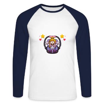 Passagier Prinzessin Car Racer - Unisex Baseballshirt langarm - Weiß/Navy - Vorne - Nik (191cm)