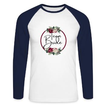 Team Floral Strap - Matching Tshirt - Unisex Long Sleeve Baseball T-Shirt - white/navy - Front - Nik (191cm)