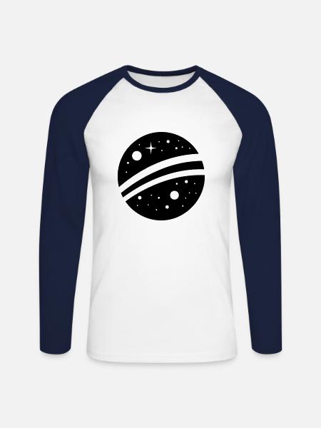 Nebula - Unisex Long Sleeve Baseball T-Shirt - white/navy