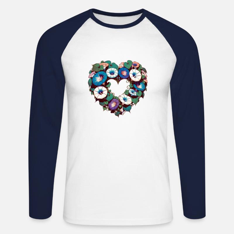 Morgenlatte - Unisex Baseballshirt langarm - Weiß/Navy