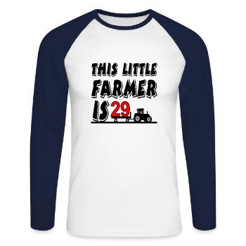 Cultivateur - T-shirt baseball manches longues Homme - blanc/marine - Devant - Nik (191cm)