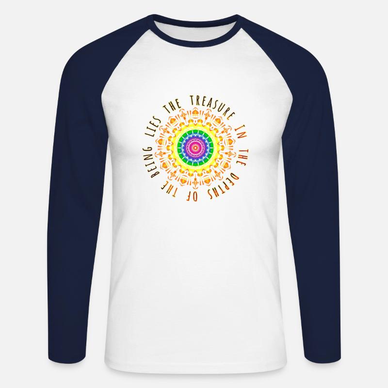 Der Schatz mit Phrase - Unisex Baseballshirt langarm - Weiß/Navy