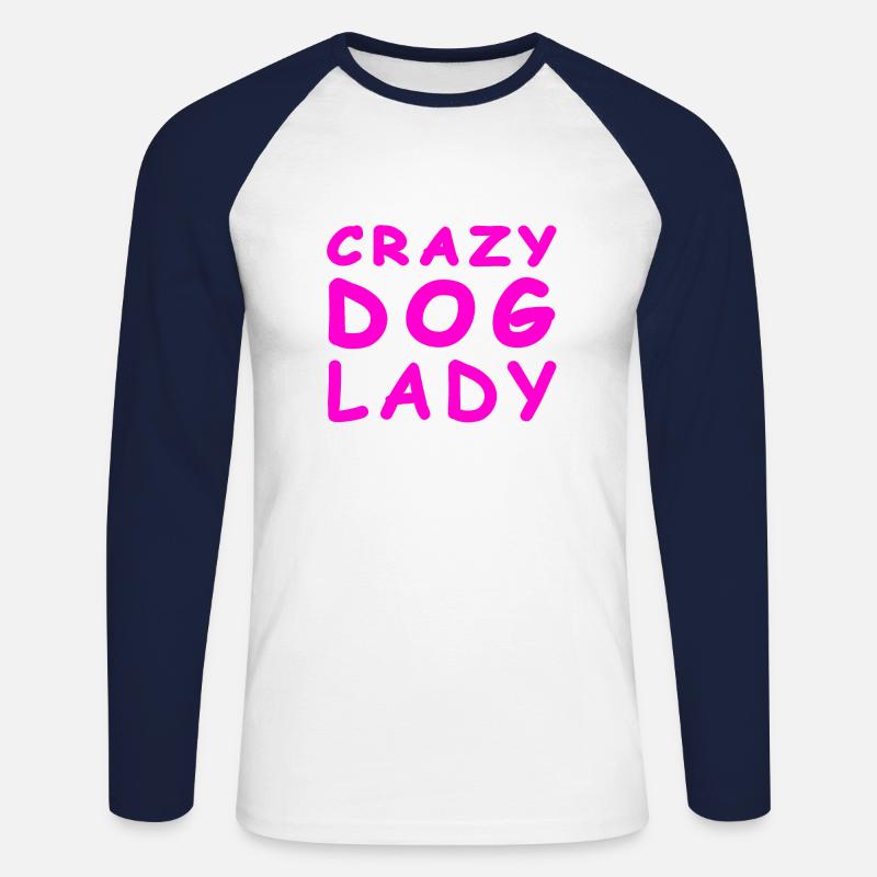 Hunde - Unisex Baseballshirt langarm - Weiß/Navy