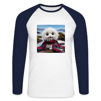 Little Nessie - Unisex Long Sleeve Baseball T-Shirt - white/navy - Front - Nik (191cm)